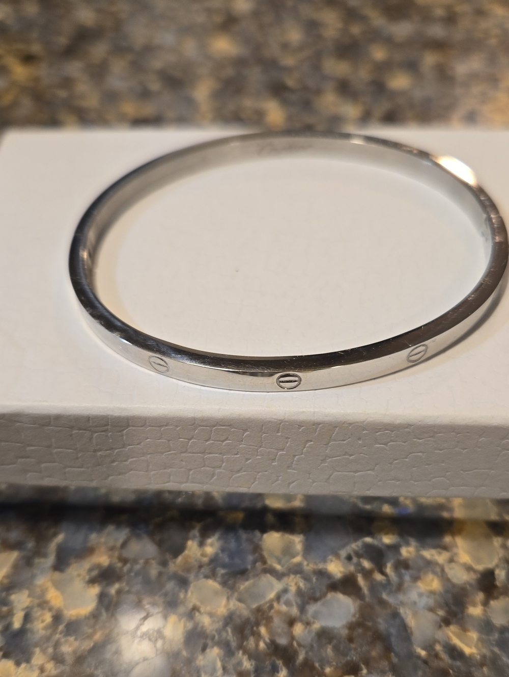Cartier Silver Screw-Accent Bangle Bracelet - Women's Jewelry